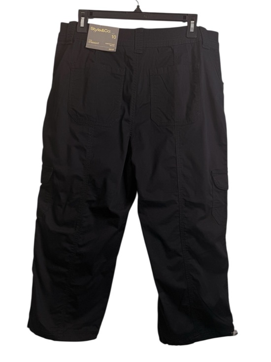 Style & Co., Women’s Black Capri Pants Cargo Comfort Waist Mid Rise Size 10 NWT - Picture 4 of 6